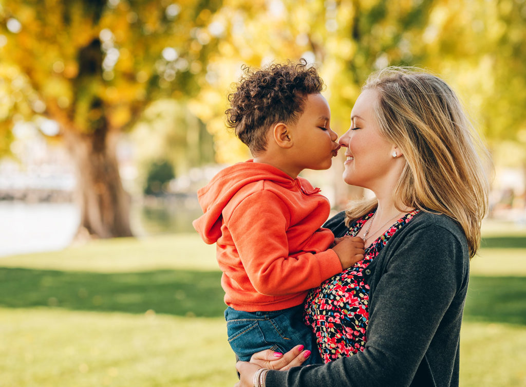 mother and son in the park